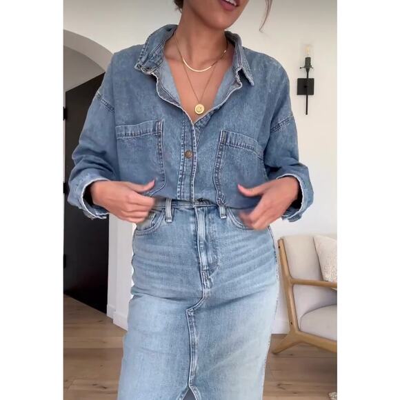 Hudson Reconstructed Denim Midi Skirt in Offshore - Picture 10 of 15